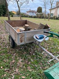 Rimorchio per motocoltivatore con ribaltabile