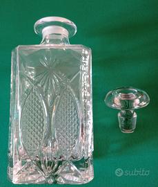 BOTTIGLIA VETRO CON DECORI PORTA LIQUORE 