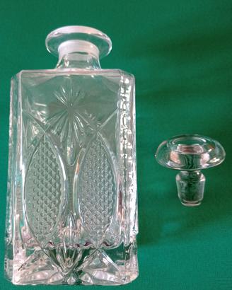 BOTTIGLIA VETRO CON DECORI PORTA LIQUORE 