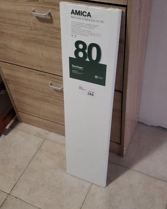 Mensola bianca 80x20 bordo arrotondato