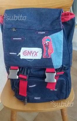 Zaino onxy in tessuto jeans blu scuro