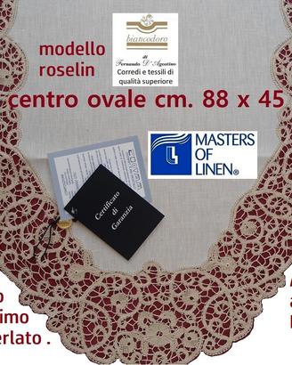 Centro corsia lino pizzo cantù fatto a mano
