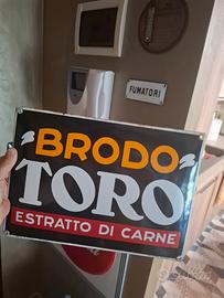 insegna smaltata brodo toro