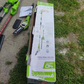 Greenworks motosega 8" e taglia siepi con prolunga