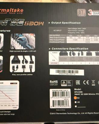 Thermaltake Alimentatore SmartSE 530W PFC Modulare