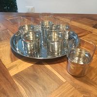 Set bicchieri più vassoio Inoxpran  anni 70