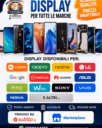 display Samsung iPhone Xiaomi ecc