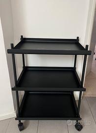 carrello multiuso in acciaio verniciato nero Hiro