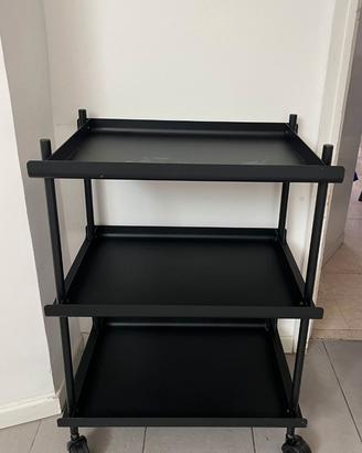 carrello multiuso in acciaio verniciato nero Hiro