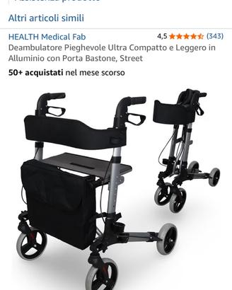 Deambulatore Pieghevole Ultra Compatto e Leggero