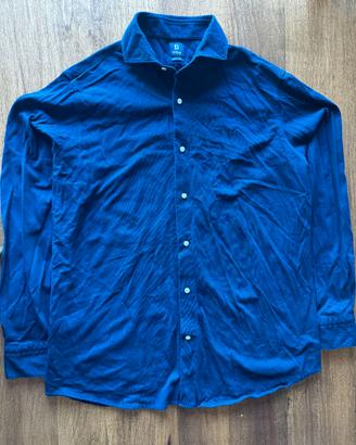 Boggi Milano Camicia Taglia XL Uomo Blu Navy Coton