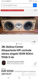 casse acustiche diffusori centrale  jbl