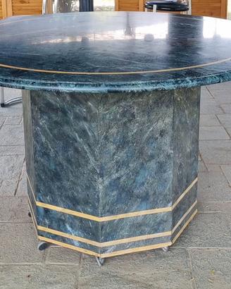 Tavolo Marmo Verde Alpi e Giallo Siena 136 cm