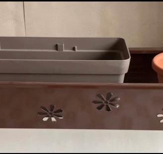 Portavaso da balcone verniciato marrone