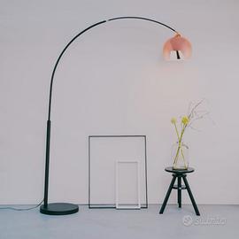Lampada ad Arco, in rame, stile retrò, altezza 2 m