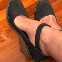 Scarpe eleganti verde scuro scamosciate