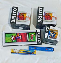 2 tazzine Britto, zuccheriera,  vassoio 