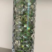 Vaso  Egizia in vetro e argento serigrafato a mano