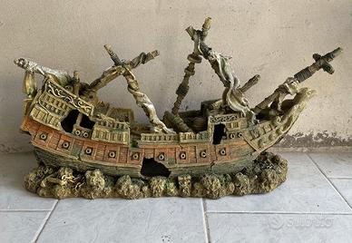 Relitto acquario resina veliero decorazione