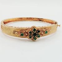 Bracciale in oro 18 kt e smeraldi naturali