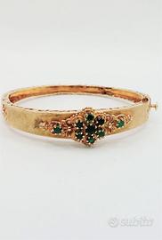 Bracciale in oro 18 kt e smeraldi naturali