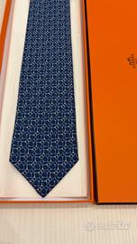 Cravatta Hermès blu NUOVA