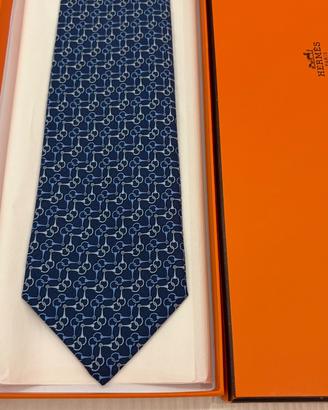 Cravatta Hermès blu NUOVA
