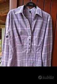 camicia donna tg 44 viola, lilla bianco Benetton 
