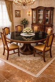 Set Classico in Noce - Tavolo Ottagonale + 6 Sedie