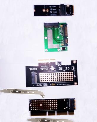 4 SCHEDE ADATTATORI DA NGFF A NVME, DA M2 A NVME