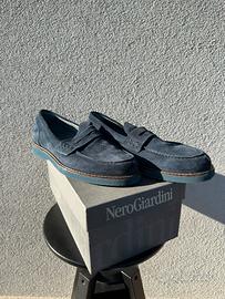 Scarpe uomo NeroGiardini suede blu
