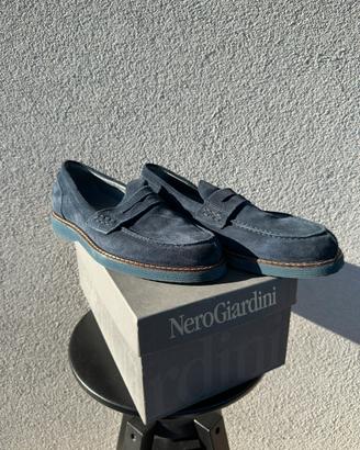 Scarpe uomo NeroGiardini suede blu