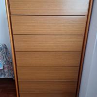 Settimino impiallacciato noce