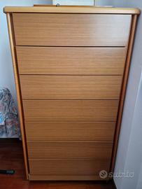 Settimino impiallacciato noce