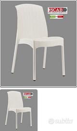 sedia effetto rattan intrecciato 