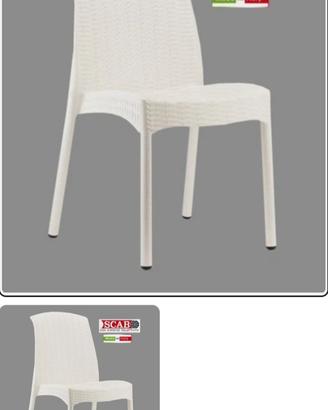 sedia effetto rattan intrecciato 