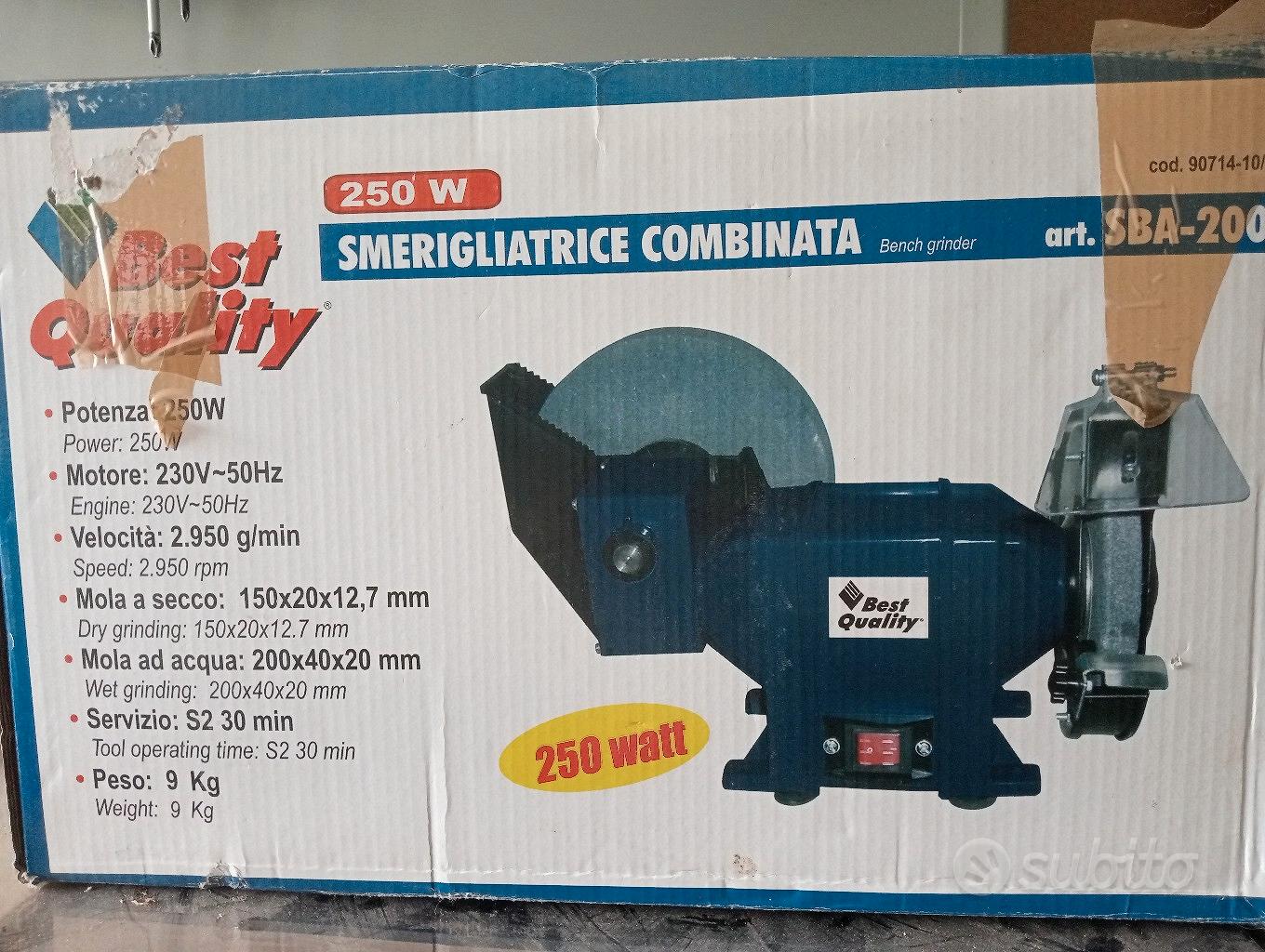 Smerigliatrice Combinata Secco/Acqua - 250W, Mola 150mm E 200mm, Da Banco - Foto 7