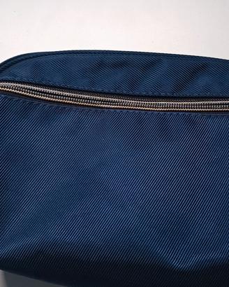 Pochette / Beauty case blu con doppia zip