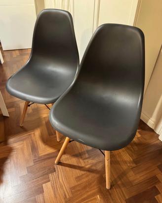 Set di 3 sedie moderne colore nero / gambe in leg