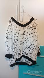 maglietta fiorella rubino bianca