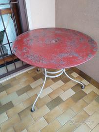 Tavolo rotondo  in ferro  Vintage Francese