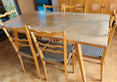 Tavolo-Sedie-credenze anni '50