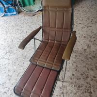 Sedia sdraio poltrona anni 70 con chaise longue