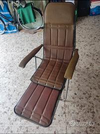 Sedia sdraio poltrona anni 70 con chaise longue