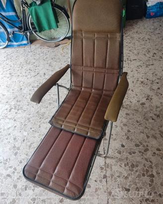 Sedia sdraio poltrona anni 70 con chaise longue
