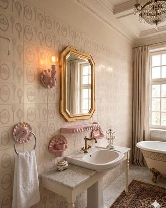 set bagno in ceramica vintage anni 50