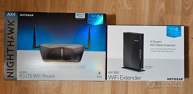 WIFI 6 NETGEAR MODEM ROUTER  SIM 4G +EXTENDER MESH