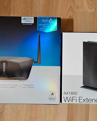 WIFI 6 NETGEAR MODEM ROUTER  SIM 4G +EXTENDER MESH