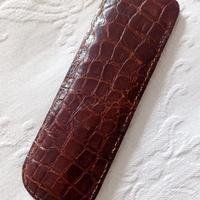 custodia per pettine in coccodrillo Vintage 