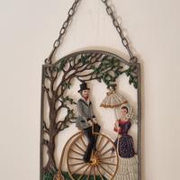 Quadretto in metallo decorato 